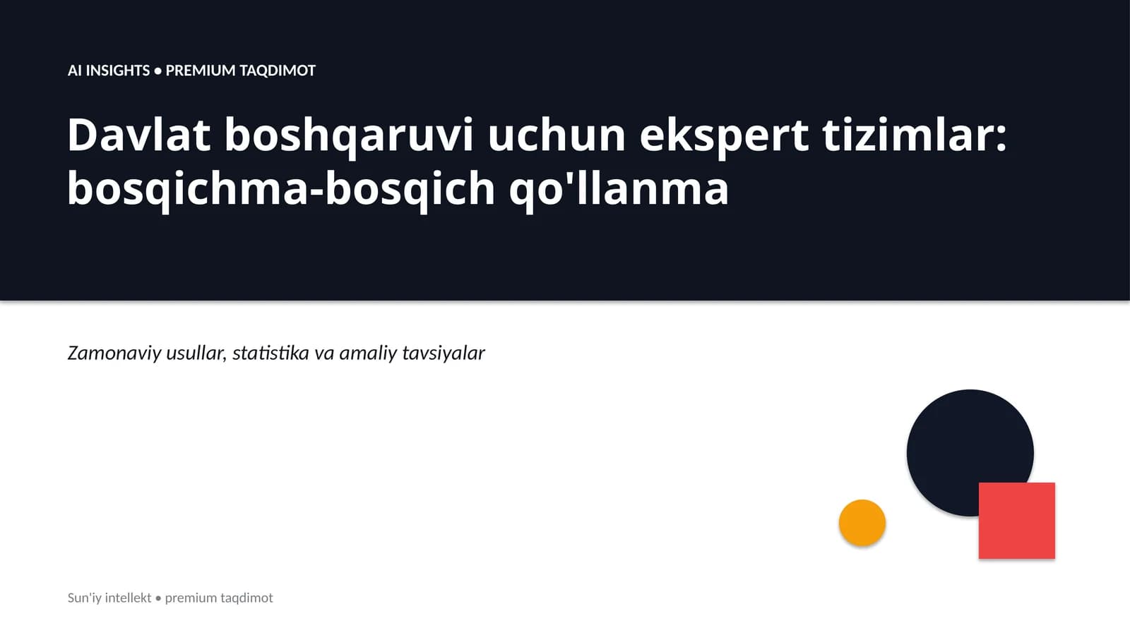 Sun'iy intellekt • premium taqdimot