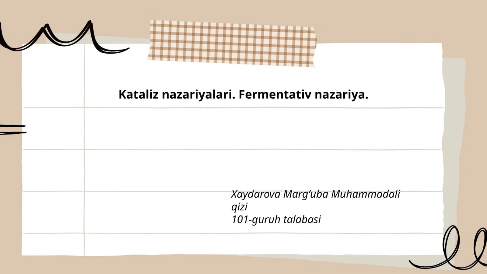Kataliz nazariyalari. Fermentativ nazariya