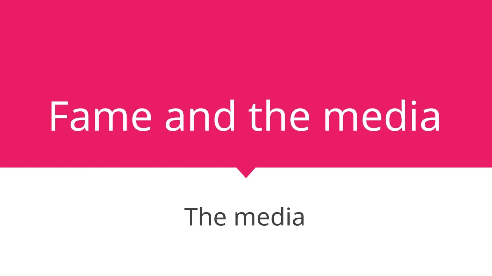 Fame and the media