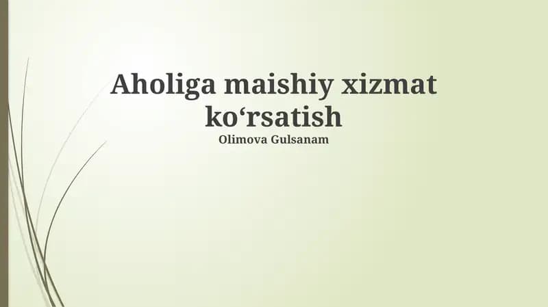 Tibbiy yordam xizmatlari