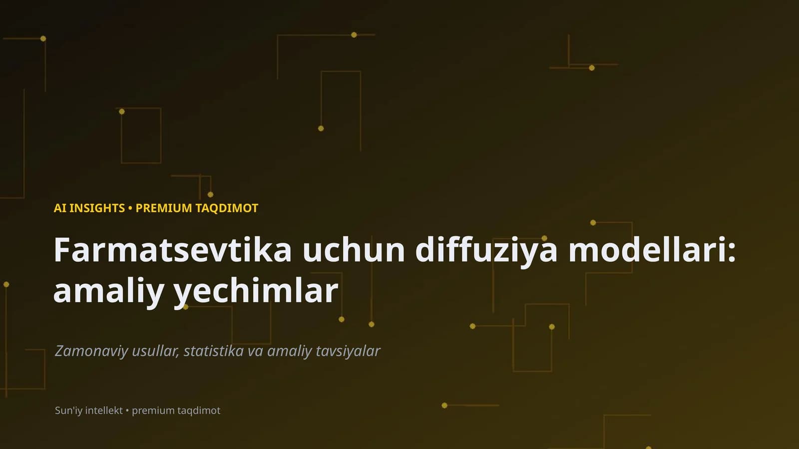 Farmatsevtika uchun diffuziya modellari: amaliy yechimlar