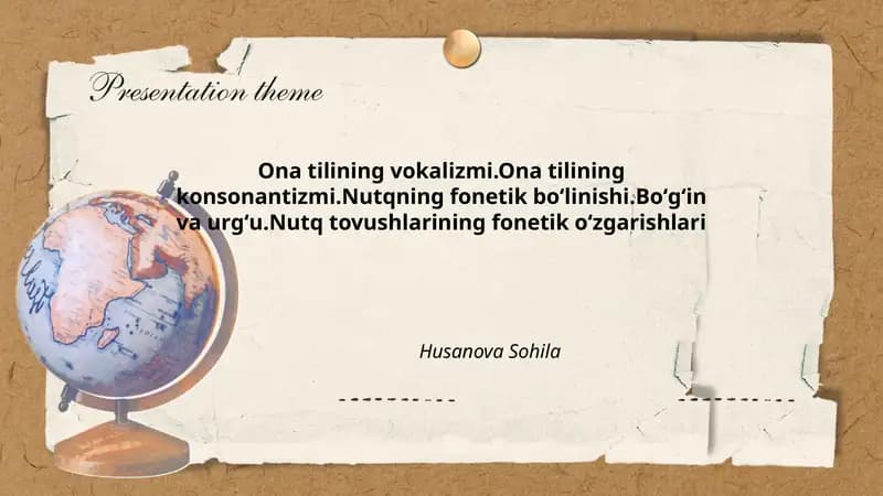 Ona tilining vokalizmi