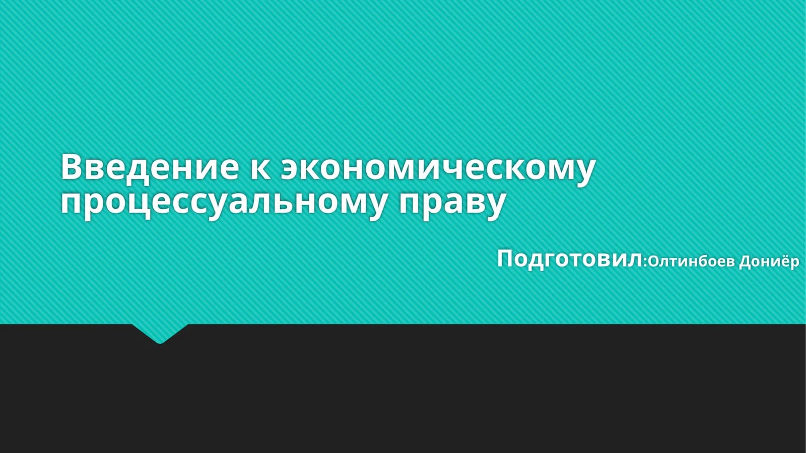 Введение к экономическому процессуальному праву
