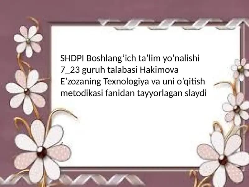 Texnologiya Darslarida Ekskursiyalar