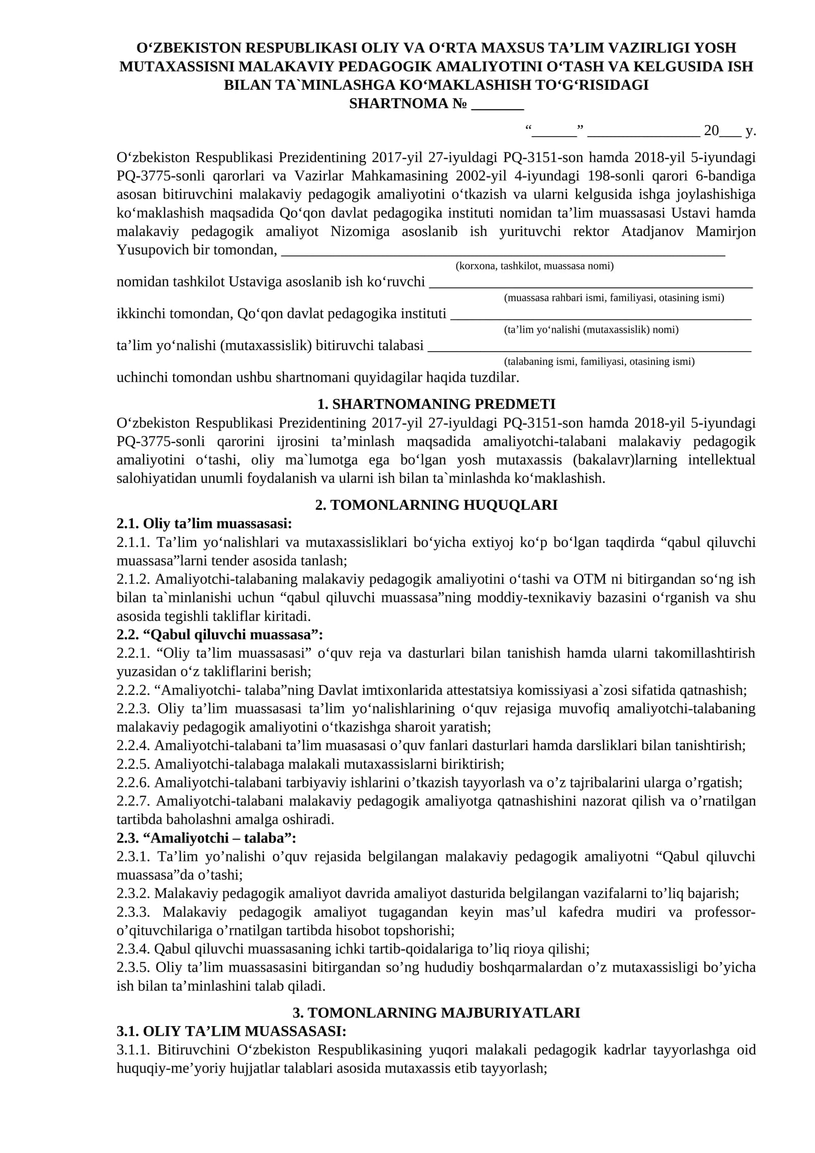 Malakaviy Pedagogik Amaliyot