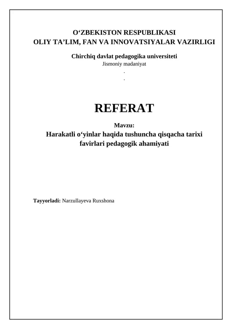 Ochiq havoda o'yinlar