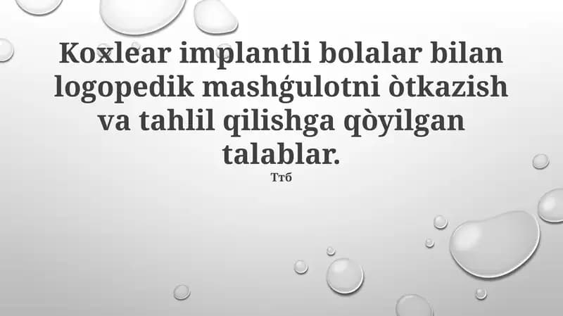 Bolalar bilan logopedik mashq