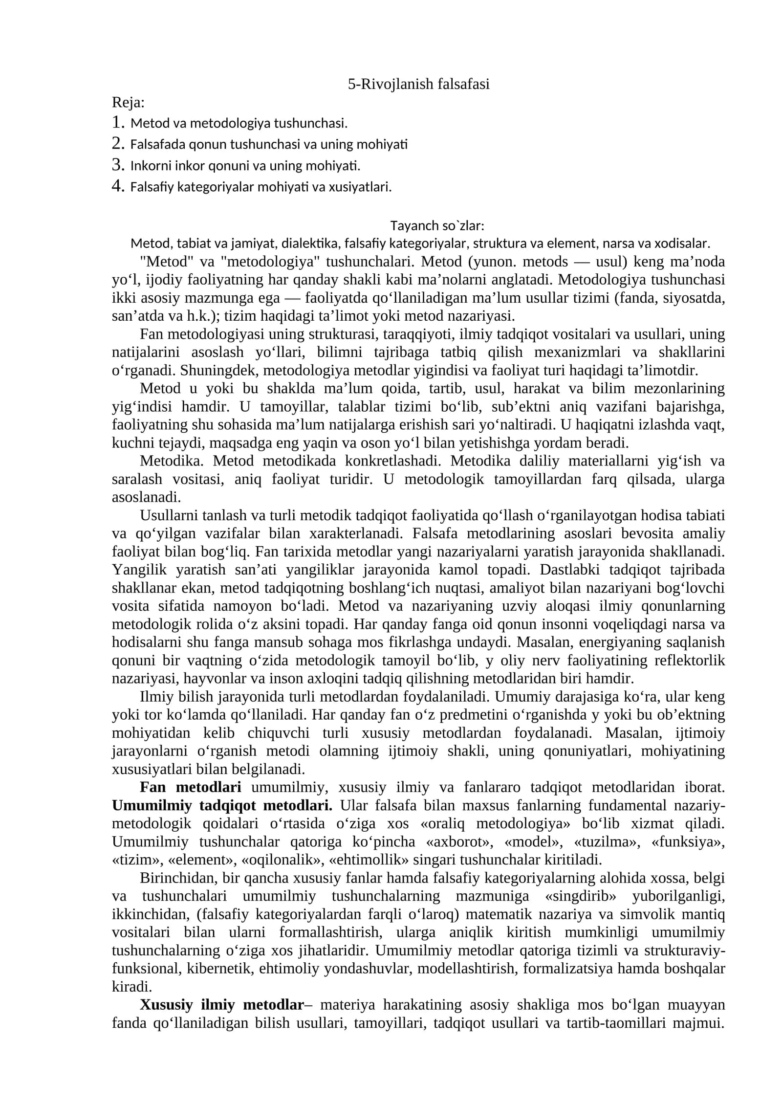 5-Rivojlanish falsafasi
