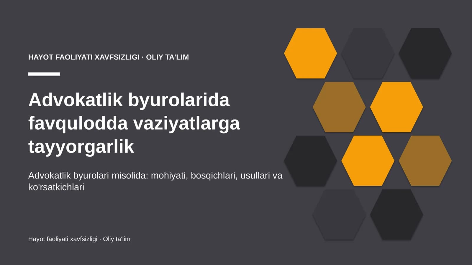 Advokatlik byurolarida favqulodda vaziyatlarga tayyorgarlik