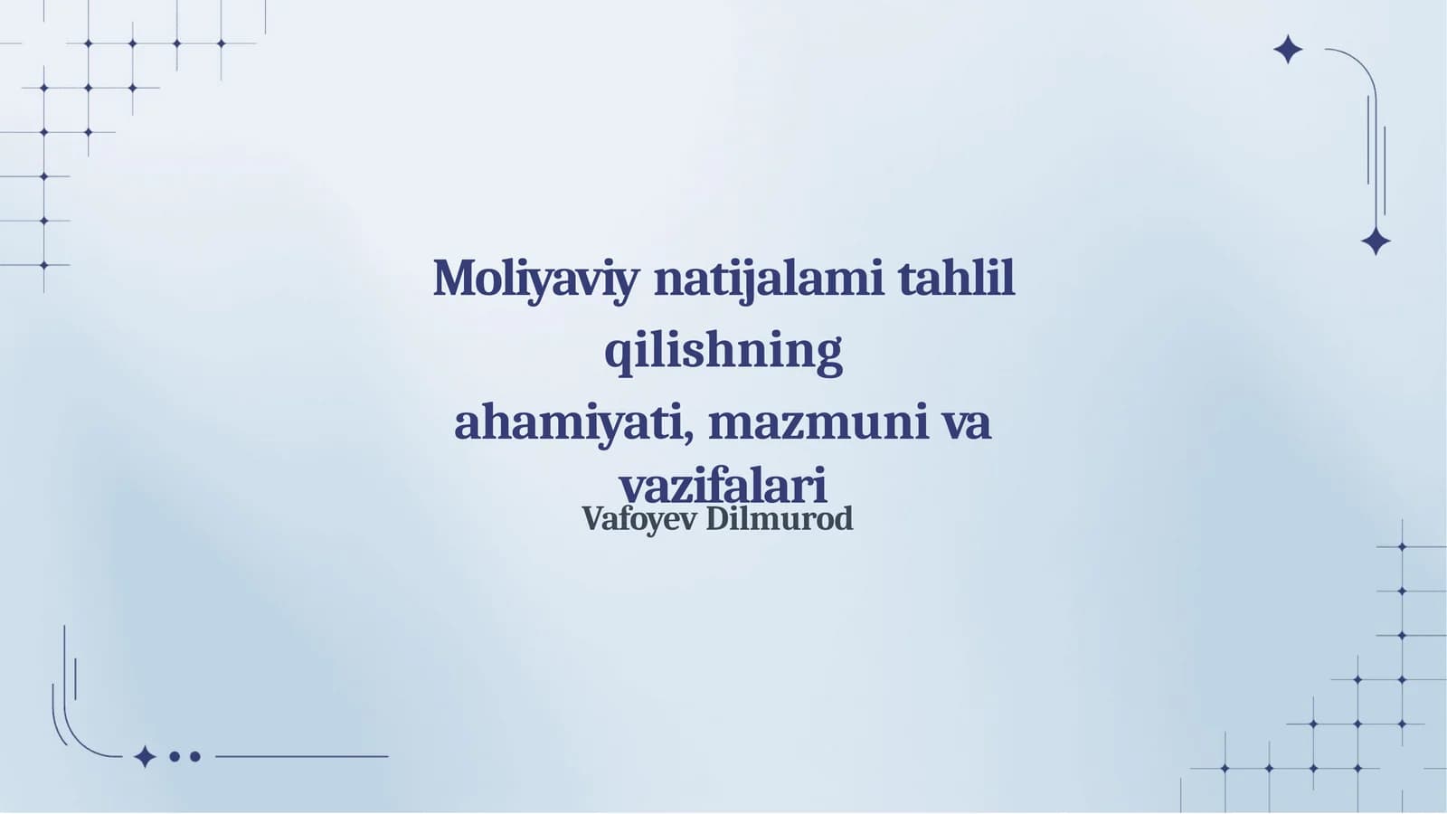Moliyaviy natijalar tahlil qilish