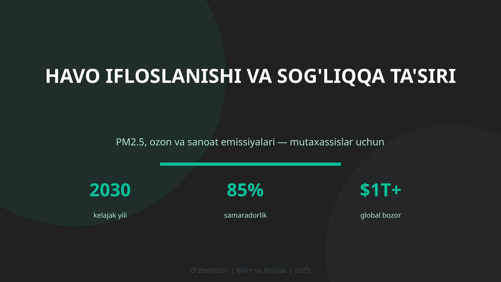 HAVO IFLOSLANISHI VA SOG'LIQQA TA'SIRI