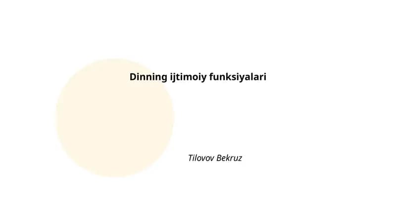 Dinning ijtimoiy funksiyalari