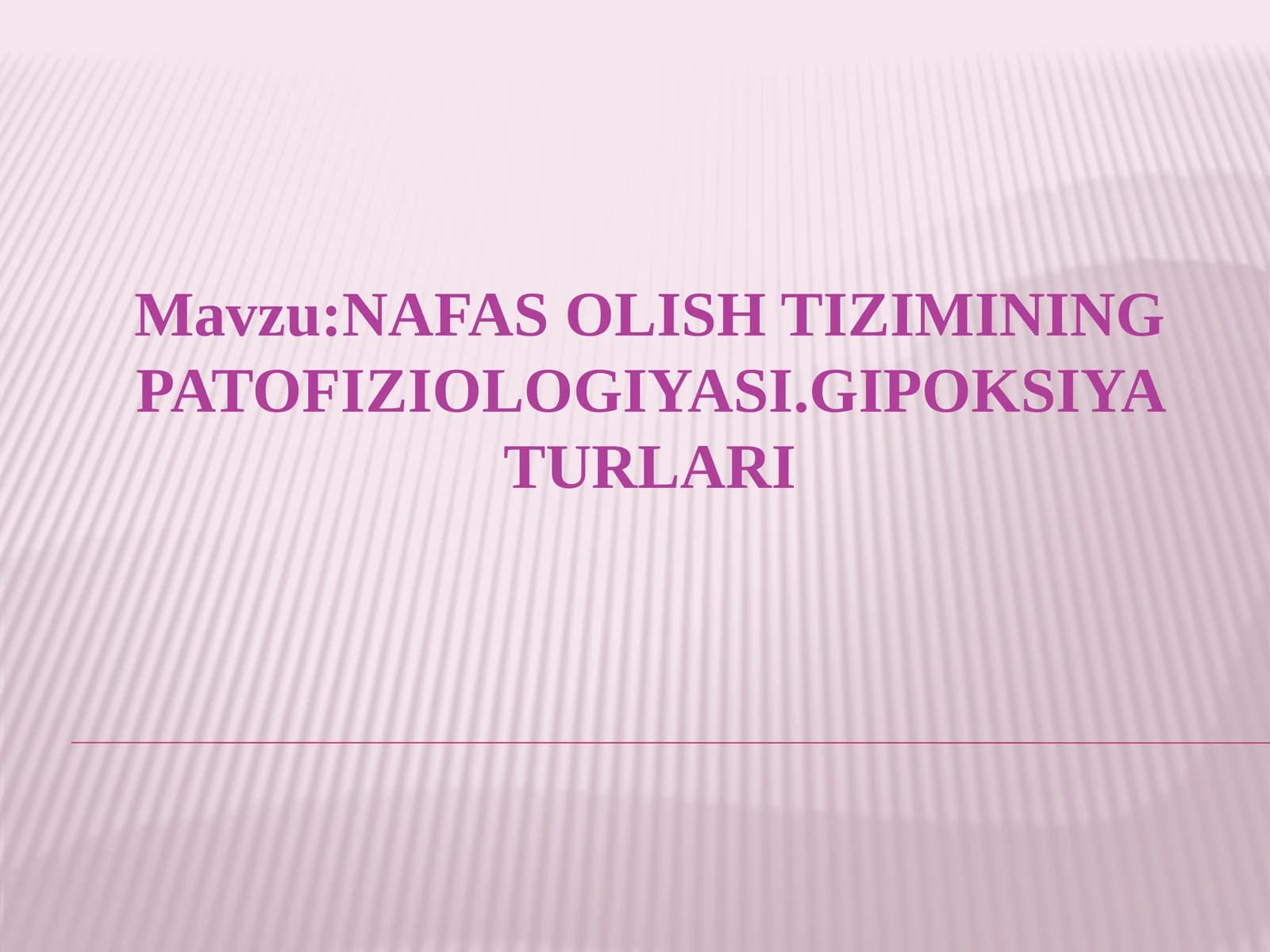 Nafas olish tizimining patofiziologiyasi