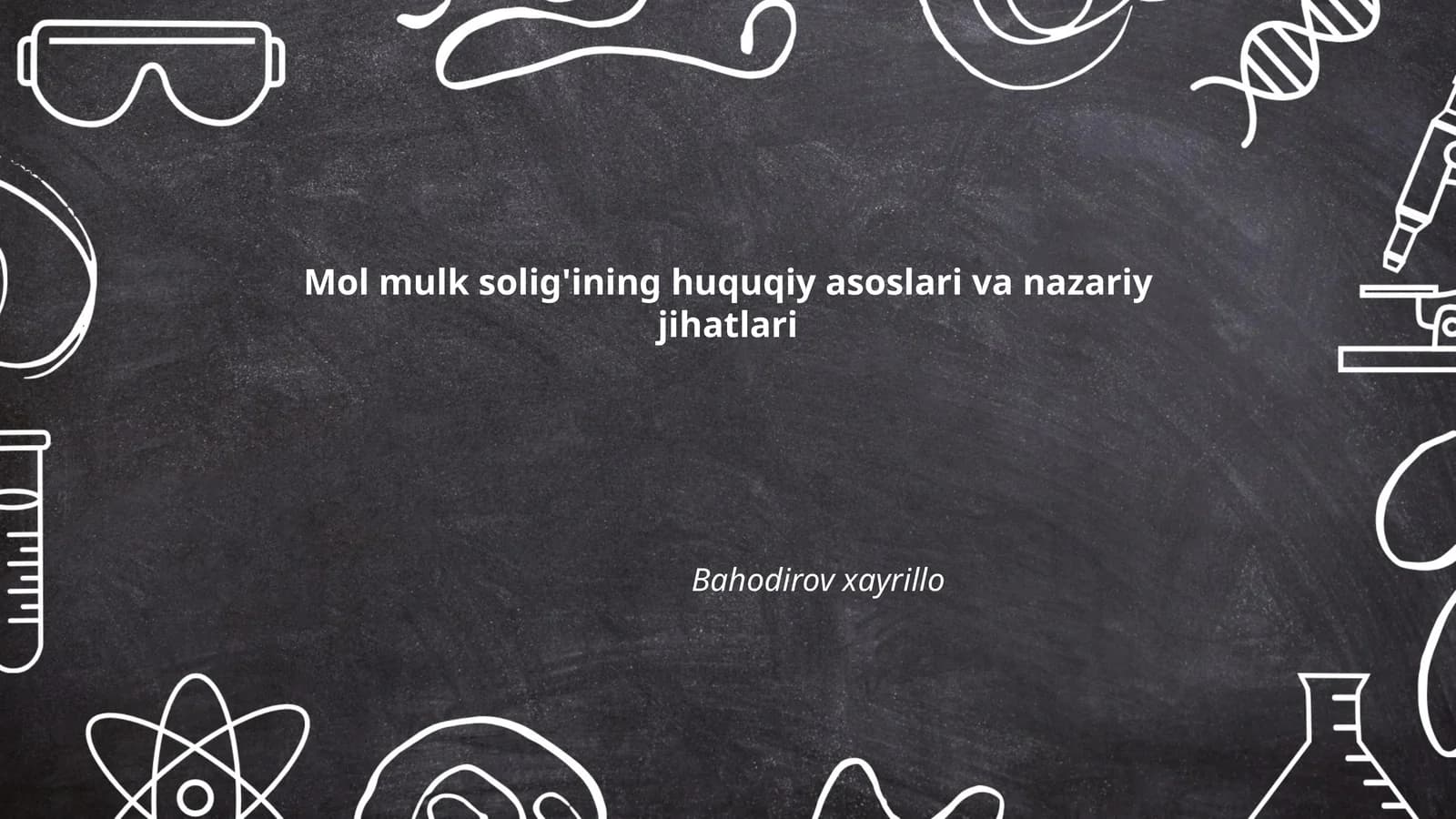 Mol mulk solig'ining huquqiy asoslari va nazariy jihatlari
