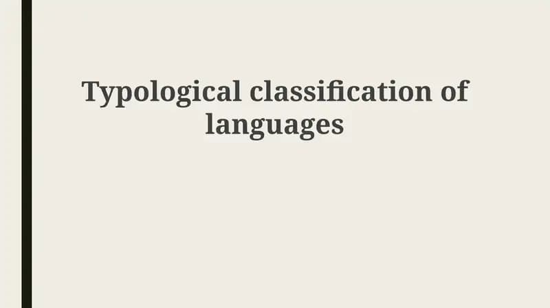 Typological classification of languages