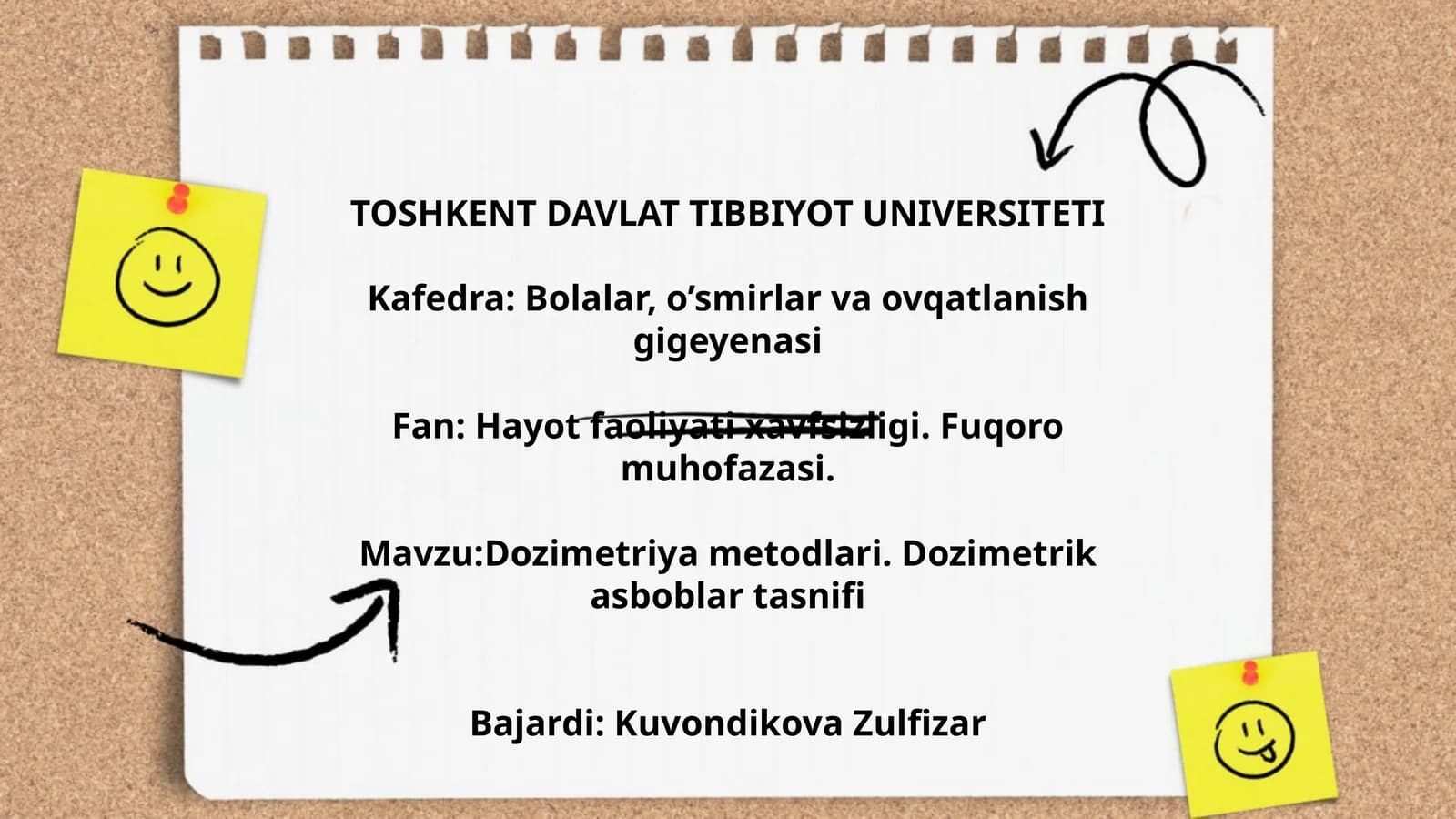 Dozimetriya metodlari. Dozimetrik asboblar tasnifi