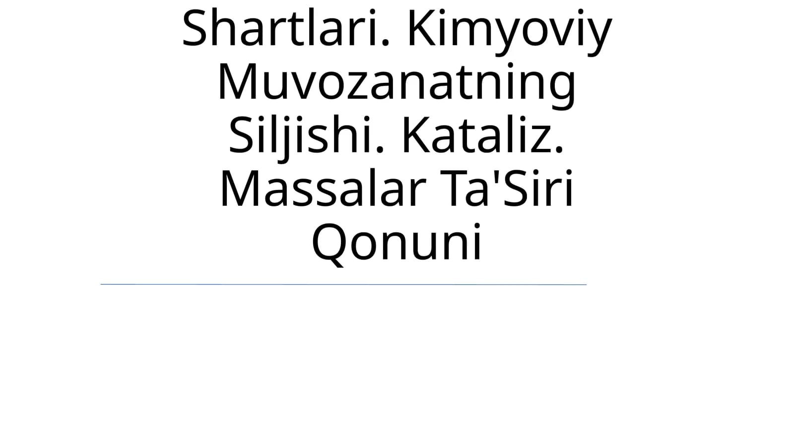 Kimyoviy Muvozanat