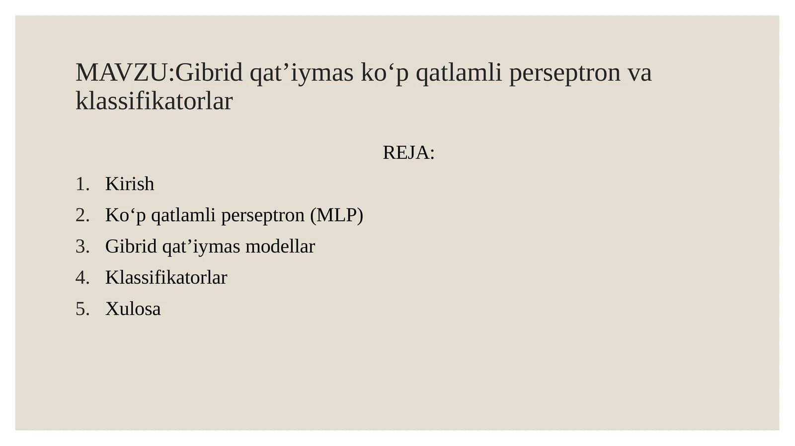 Gibrid qat’iymas perseptron