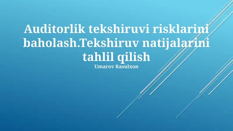Audit Tekshiruvi Natijalari