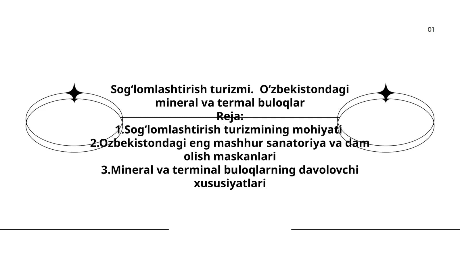 Sogʻlomlashtirish turizmi. Oʻzbekistondagi mineral va termal buloqlar
