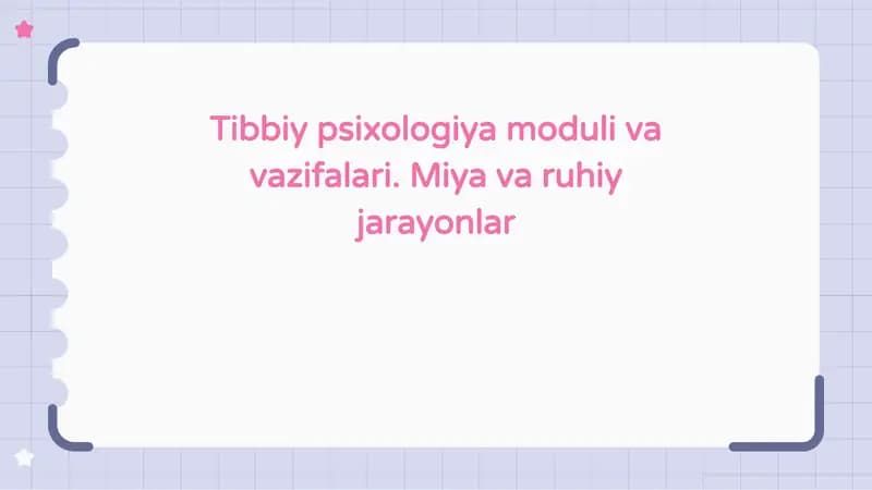 Tibbiy Psixologiya Moduli