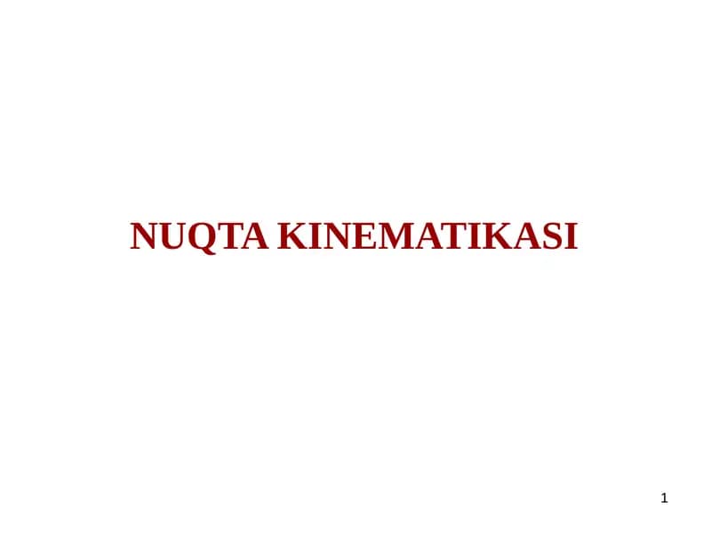 NUQTA KINEMATIKASI
