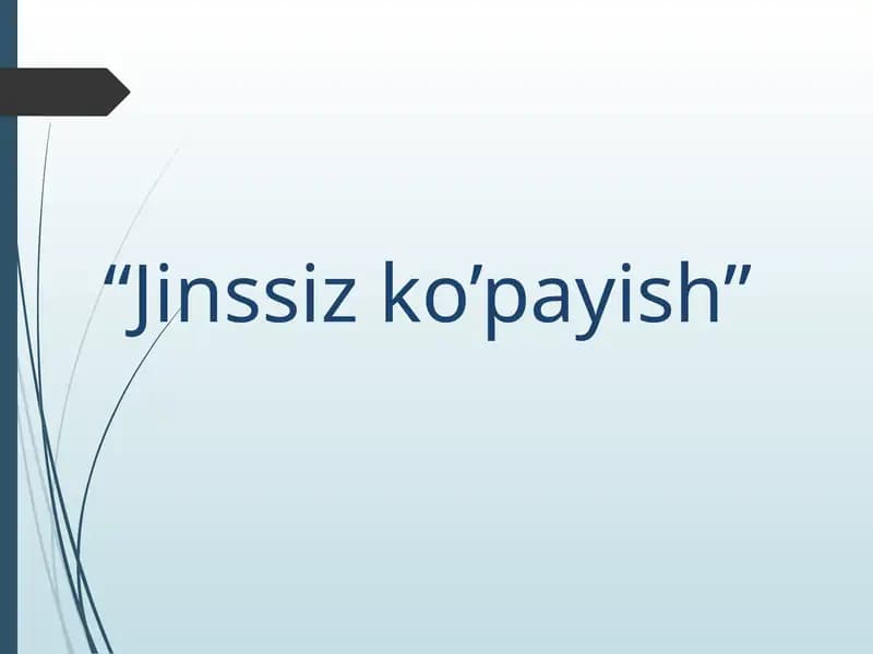 Jinssiz ko’payish