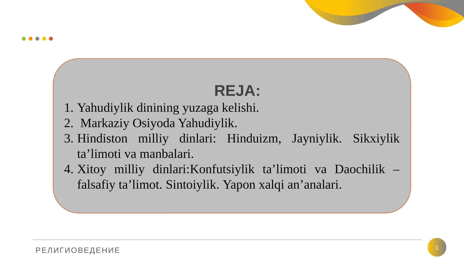 Yahudiylikning Vujudga Kelishi va Ta'limoti