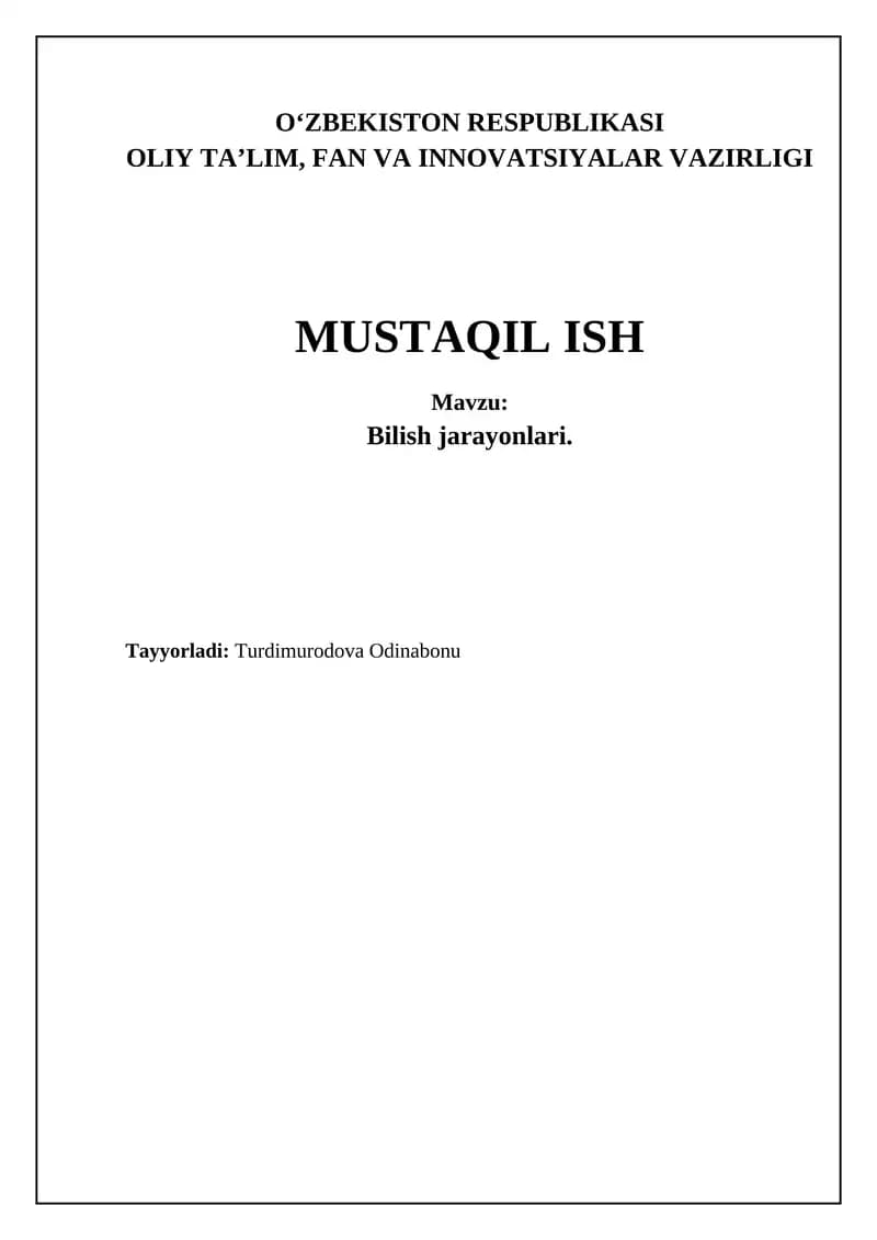 Bilish jarayonlari