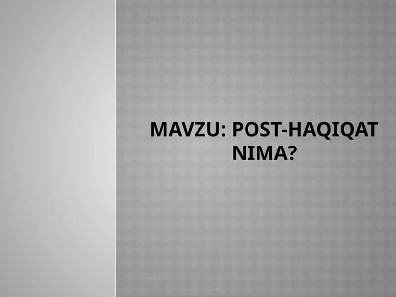 Post-haqiqat nima?