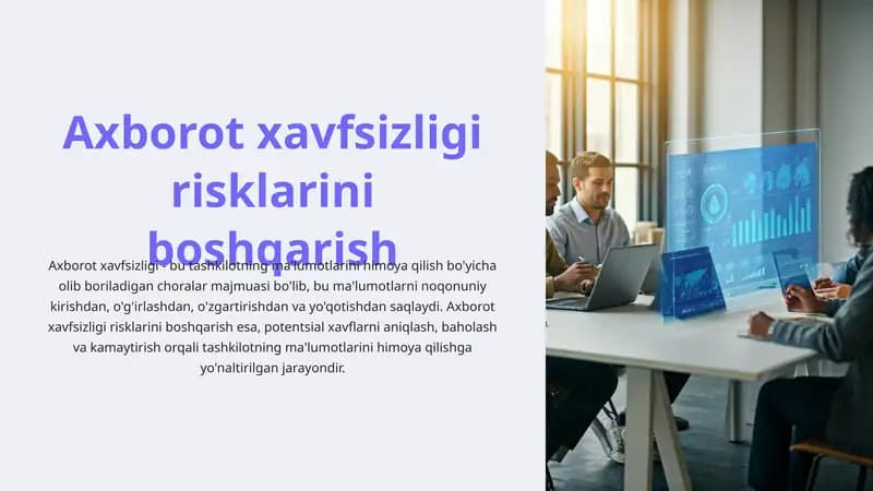 Axborot xavfsizligi risklarini boshqarish
