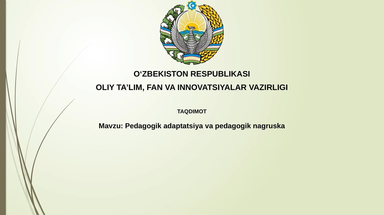 Pedagogik Adaptatsiya va Pedagogik Nagruska