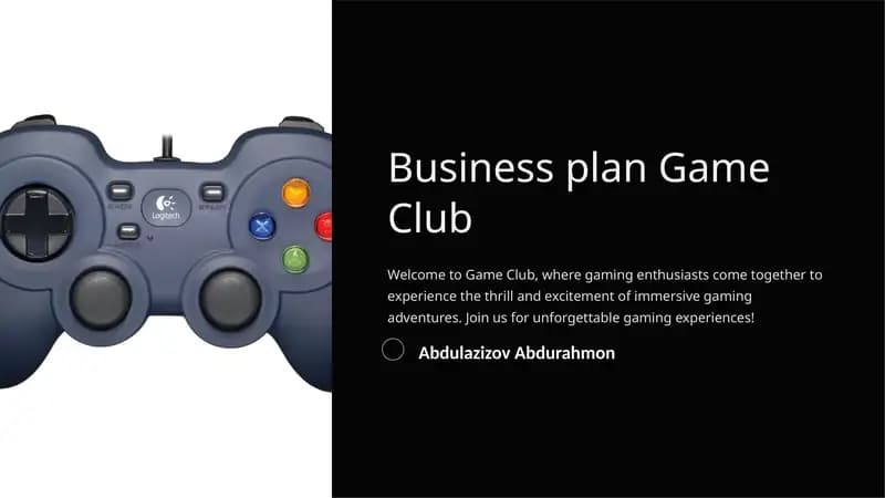 Game Club Business Plan
