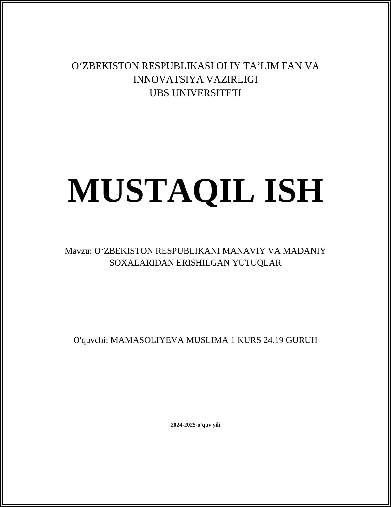 O'zbekistonning milliy merosini asrash va tiklash dasturlari