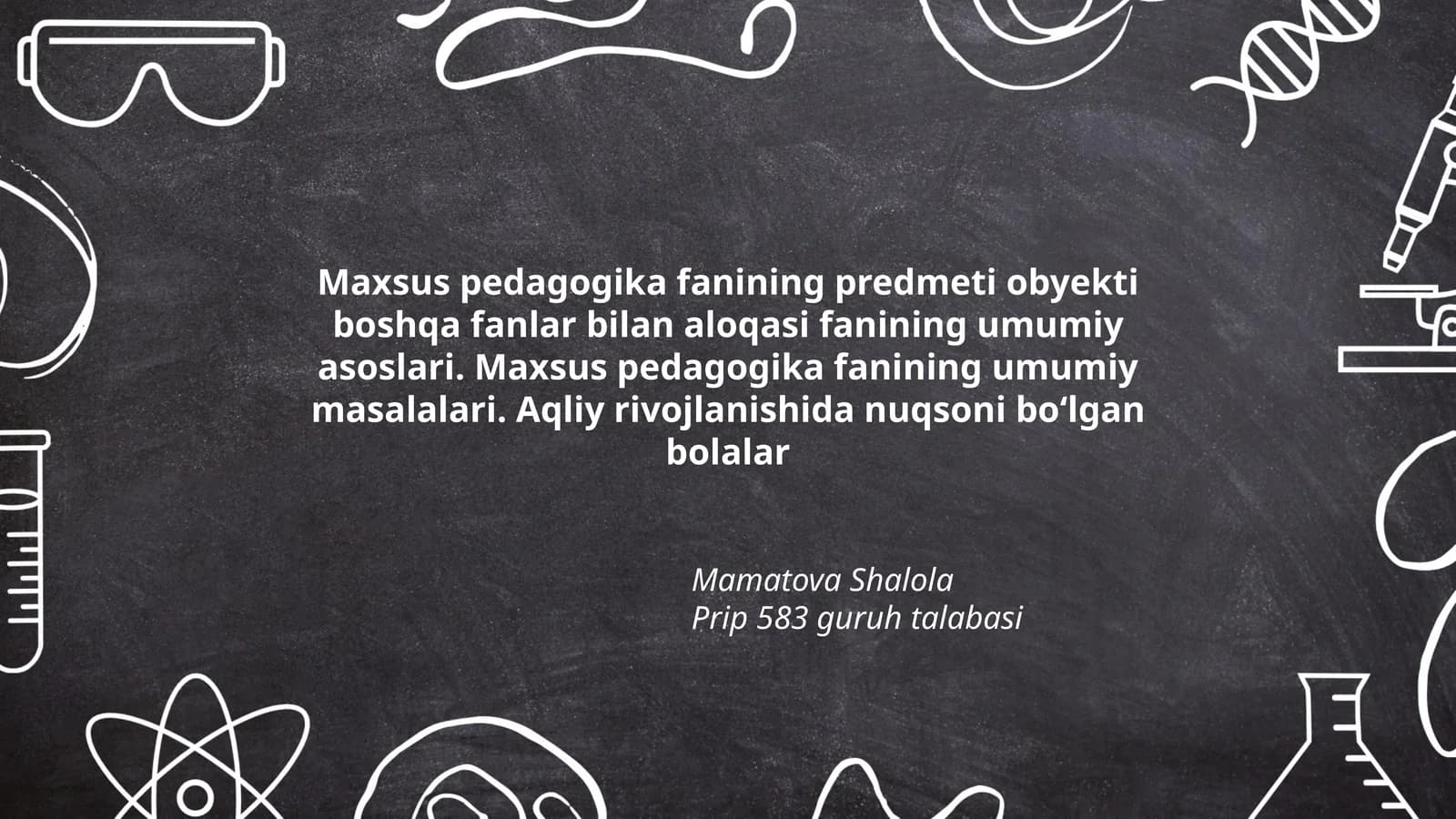 Maxsus pedagogika fanining predmeti