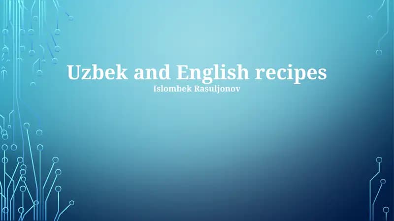 Uzbek and English recipes