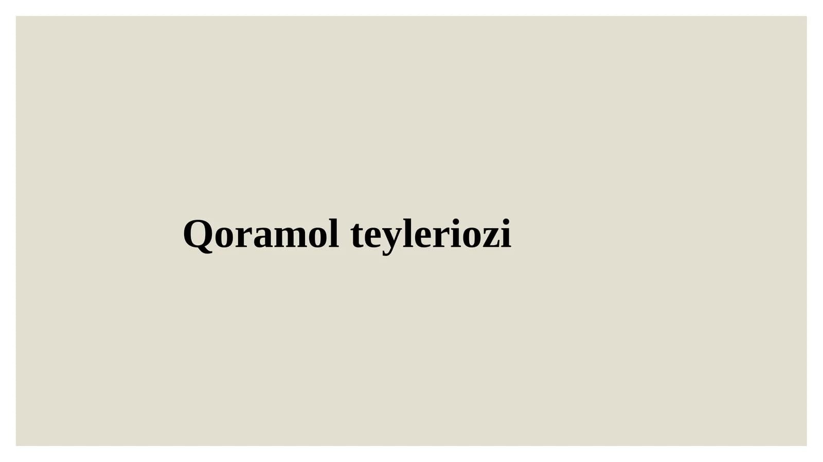 Qoramol teyleriozi