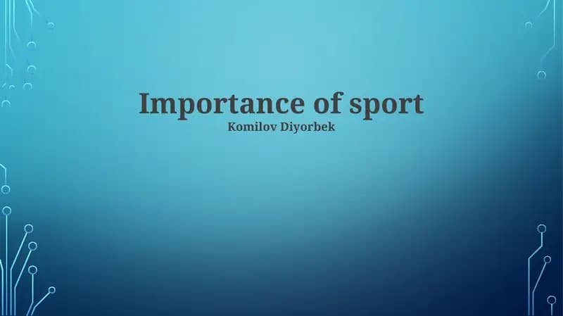 Importance of sport