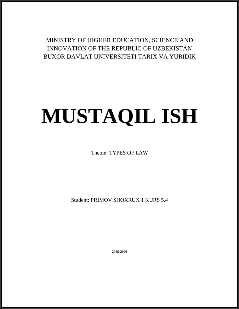 Types of Law