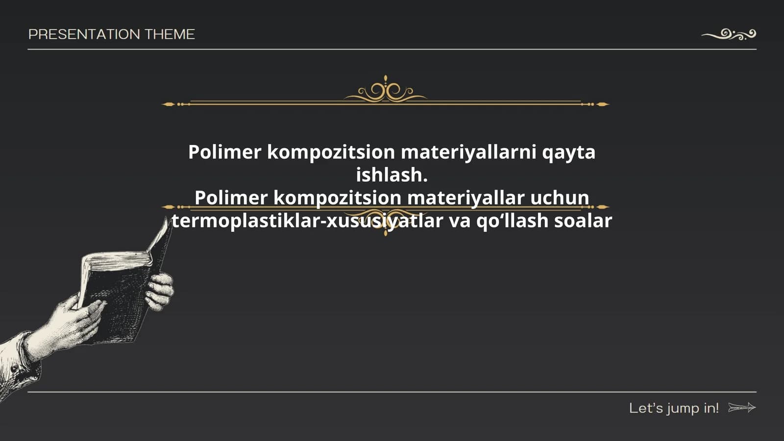 Polimer kompozitsion materiyallarni qayta ishlash.Polimer kompozitsion materiyallar uchun termoplastiklar-xususiyatlar va qoʻllash soalar