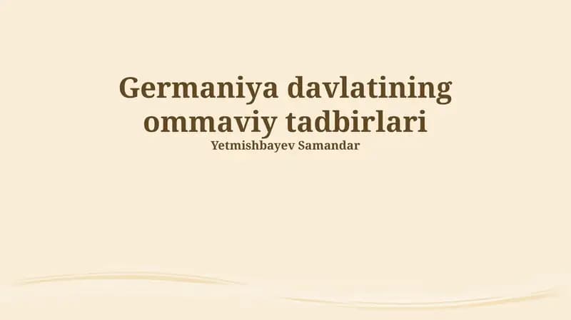 Germaniya davlatining ommaviy tadbirlari