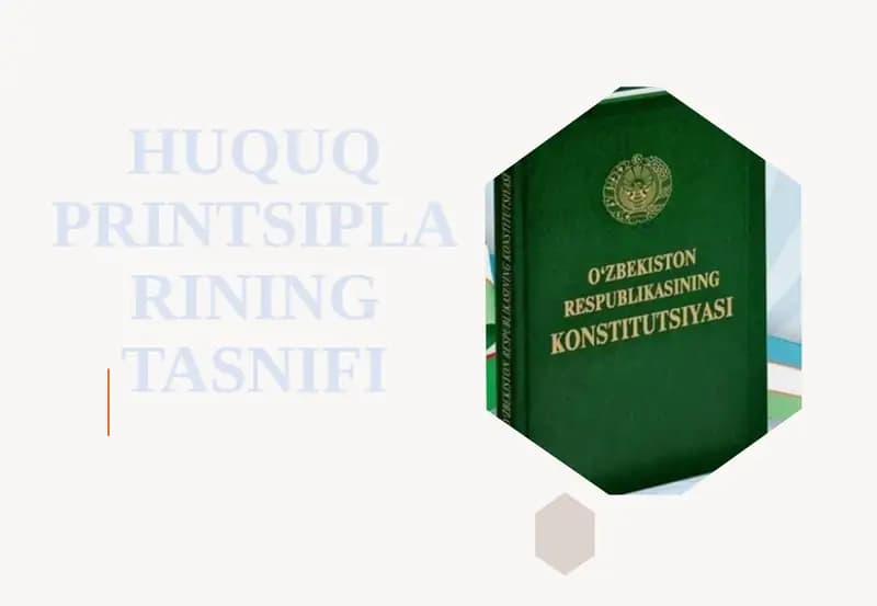 Huquq Printsiplarining Tasnifi