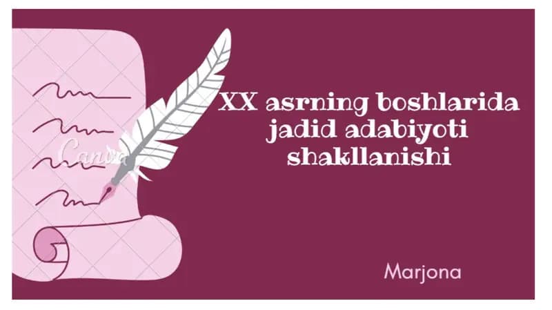 XX asrning boshlarida jadid adabiyoti shakllanishi