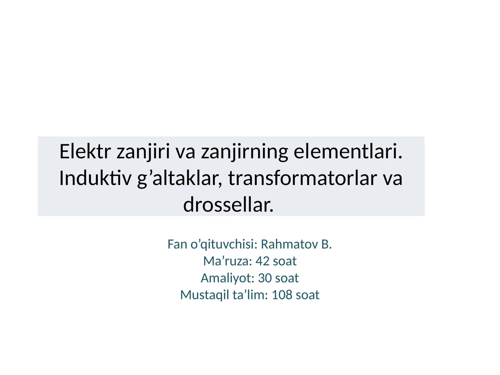 Elektr zanjiri va zanjirning elеmеntlari