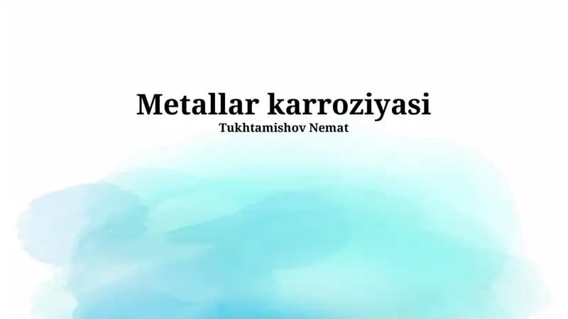 Metallarning korroziyasi