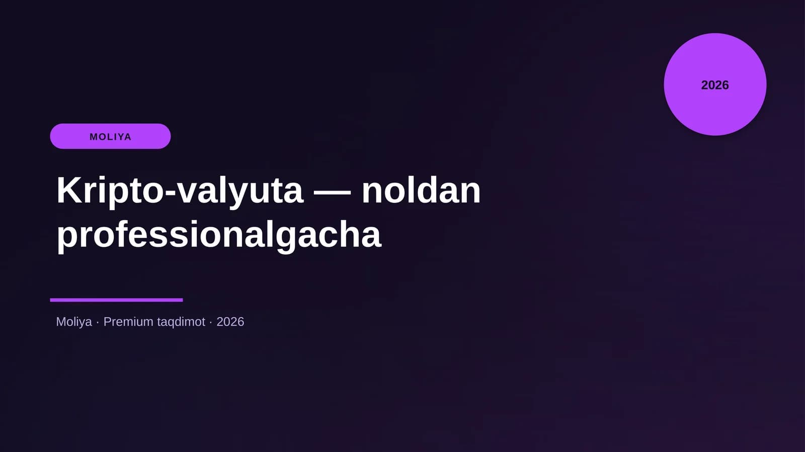 Kripto-valyuta — noldan professionalgacha