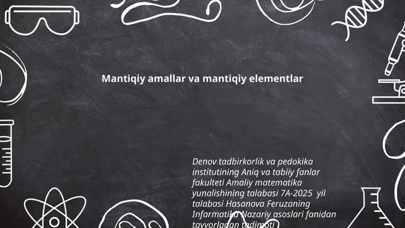 Mantiqiy amallar va mantiqiy elementlar
