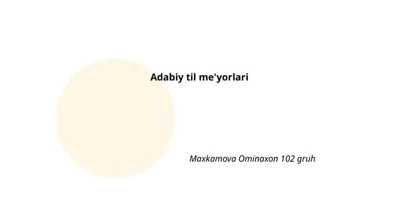 Adabiy til me'yorlari