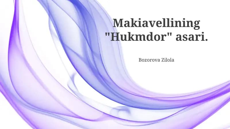 Makiavellining "Hukmdor" asari