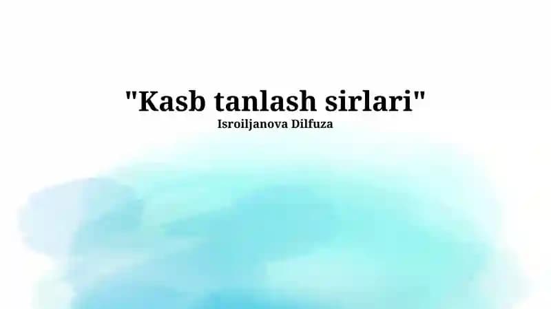 Kasb tanlash sirlari